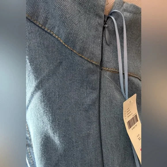 SOLD OUT Pilcro Strapless Seamed Denim Mini Dress - Picture 8 of 10